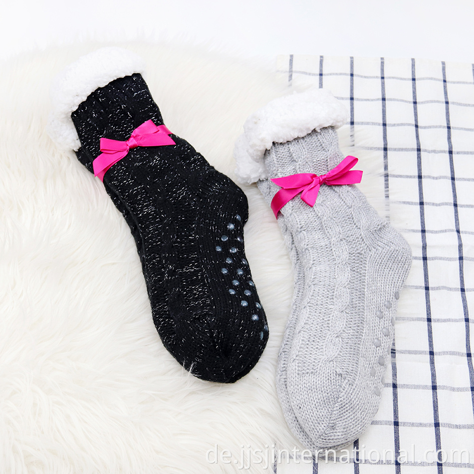 Cotton knitted thickened non-slip socks